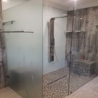 2 Walk-in Screens With Towel Rail On The One Screen