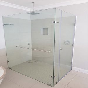 Frameless Shower Enclosure With 3 Hinges and Towel Rail