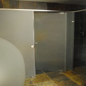 Sandblasted Frameless Enclosure with Header Rail