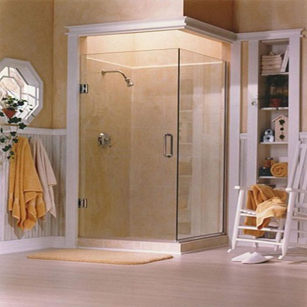 Square frameless door with D handle
